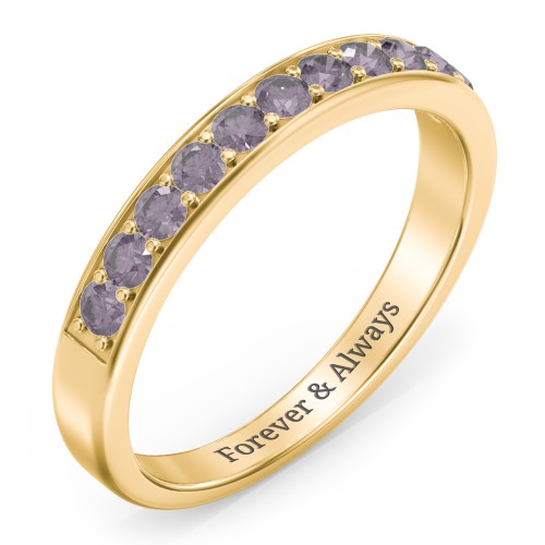 Shadow Band of Stones Ring
