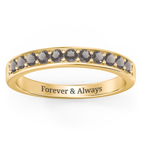 Shadow Band of Stones Ring