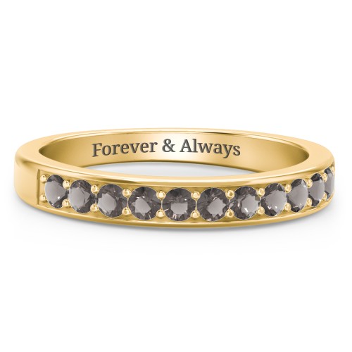 Shadow Band of Stones Ring