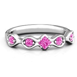 Infinite Wave with Princess Cut Centre Stone Ring