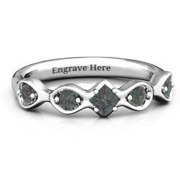 Infinite Wave with Princess Cut Centre Stone Ring