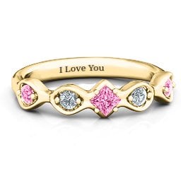 Infinite Wave with Princess Cut Centre Stone Ring