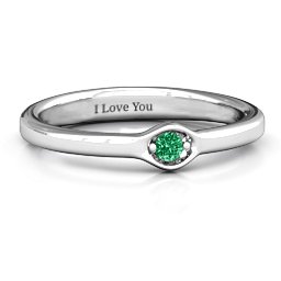 1-4 Infinite Wave Multi Stone Ring in 925 Sterling Silver with Emerald, Ruby, Cubic Zirconia, and Amethyst