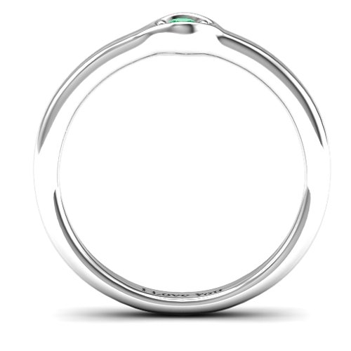 1-4 Infinite Wave Multi Stone Ring – Sterling Silver with Emerald