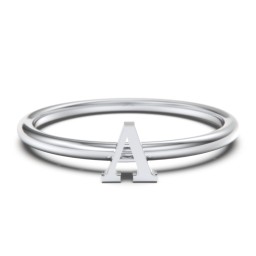 Stacking Initial Ring in 925 Sterling Silver