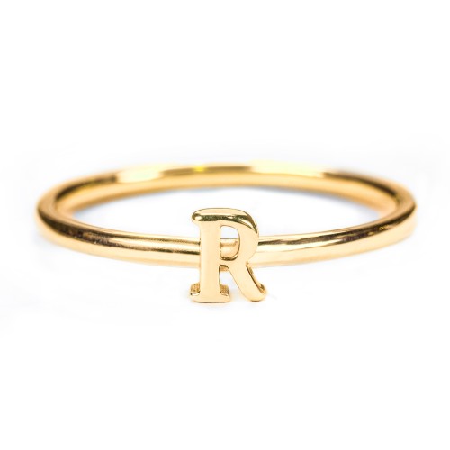 Stacking Initial Ring – 10K Yellow Gold
