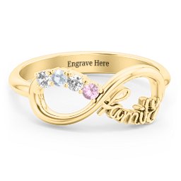 Family Infinite Love with Stones Ring