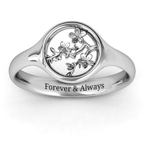 Full Circle Cherry Blossom Ring – Sterling Silver