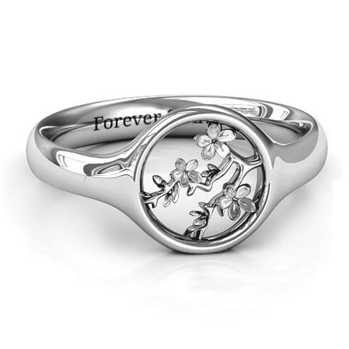 Full Circle Cherry Blossom Ring – Sterling Silver