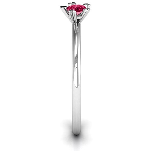 Stackr Hugging Heart Stone Ring – Sterling Silver with Ruby