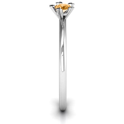 Stackr Hugging Heart Stone Ring – Sterling Silver with Citrine
