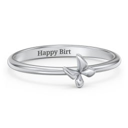 Engravable Stacking Butterfly Ring