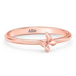 Engravable Stacking Butterfly Ring