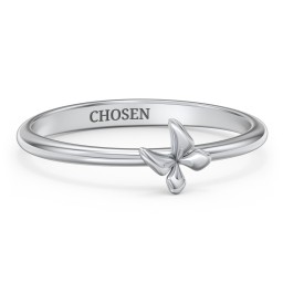 Engravable Stacking Butterfly Ring in 925 Sterling Silver