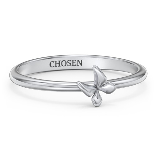 Engravable Stacking Butterfly Ring – Sterling Silver