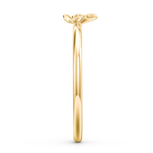 Engravable Stacking Butterfly Ring – 10K Yellow Gold