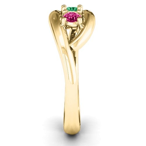 Perfect Pair Couple's Ring – 10K Yellow Gold with Emerald and Ruby
