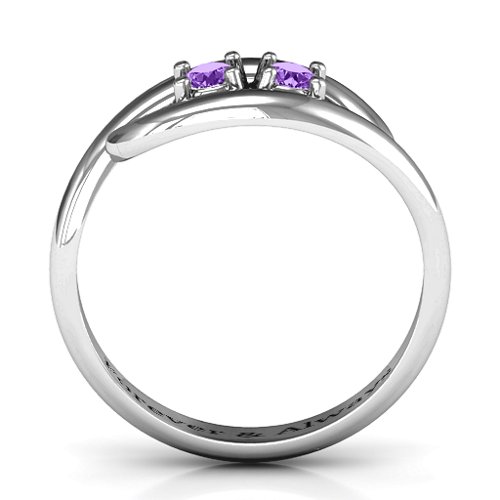 Perfect Pair Couple's Ring – Sterling Silver with Amethyst
