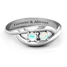 Perfect Pair Couple's Ring in 925 Sterling Silver with Opal