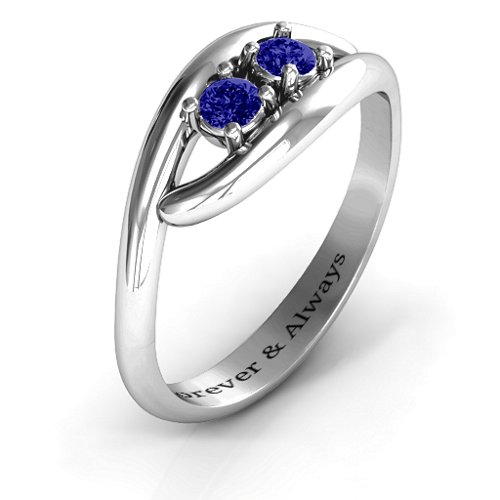 Perfect Pair Couple's Ring – Sterling Silver with Blue Sapphire