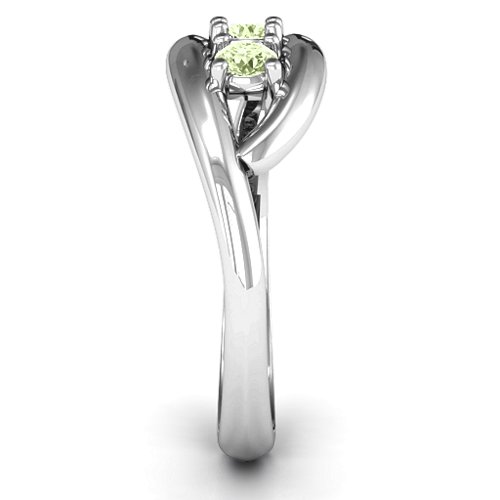 Perfect Pair Couple's Ring – Sterling Silver with Peridot