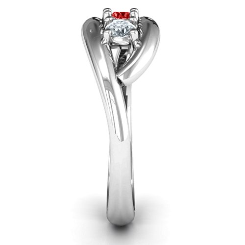 Perfect Pair Couple's Ring – Sterling Silver with Garnet and Cubic Zirconia
