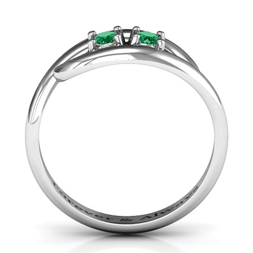 Perfect Pair Couple's Ring – Sterling Silver with Emerald