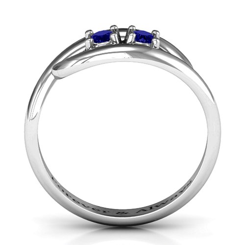 Perfect Pair Couple's Ring – Sterling Silver with Blue Sapphire