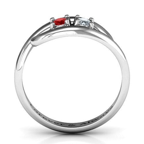 Perfect Pair Couple's Ring – Sterling Silver with Garnet and Cubic Zirconia
