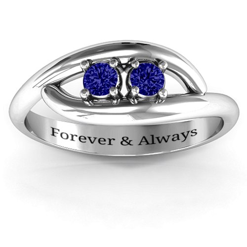 Perfect Pair Couple's Ring – Sterling Silver with Blue Sapphire