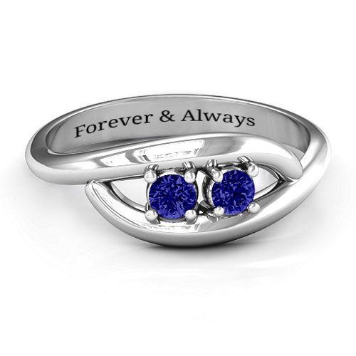 Perfect Pair Couple's Ring – Sterling Silver with Blue Sapphire