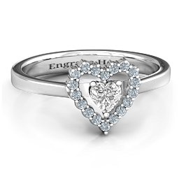Heart in Heart Halo Ring