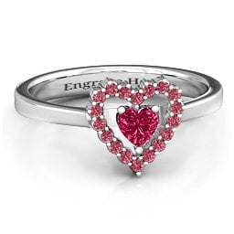 Heart in Heart Halo Ring