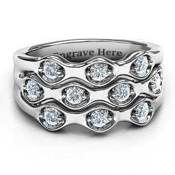3 Tier Wave Ring