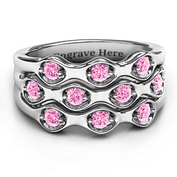 3 Tier Wave Ring