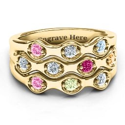 3 Tier Wave Ring