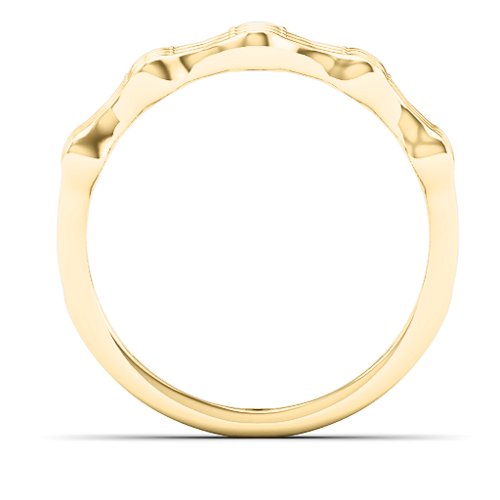 Alternating Stone Fashion Wave Ring – 10K Yellow Gold with Emerald and Ruby