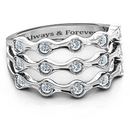 15 Stone Family Wave Ring