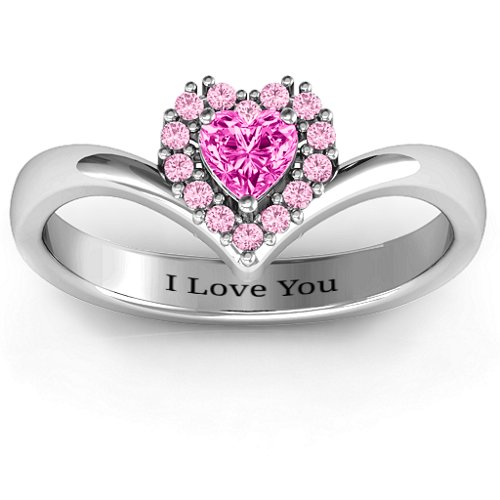 Peak of Love Ring – Sterling Silver with Pink Tourmaline and Fancy Pink Premium Zirconia