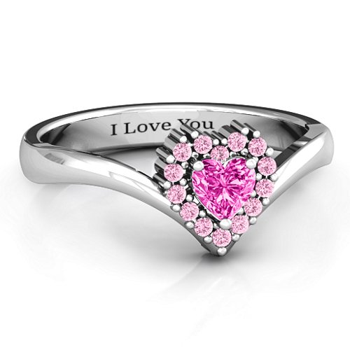 Peak of Love Ring – Sterling Silver with Pink Tourmaline and Fancy Pink Premium Zirconia