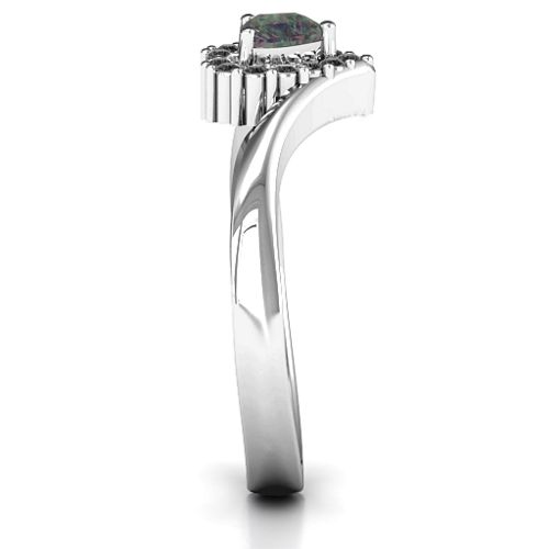 Peak of Love Ring – Sterling Silver with Alexandrite and Black Premium Zirconia