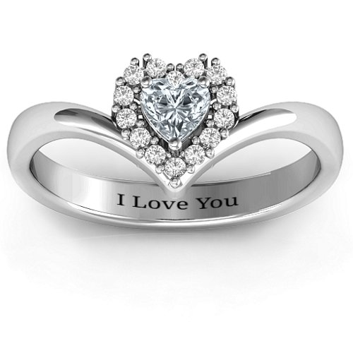 Peak of Love Ring – Sterling Silver with Cubic Zirconia and White Premium Zirconia