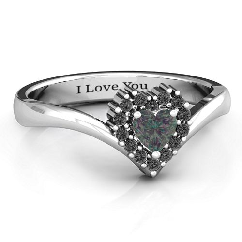 Peak of Love Ring – Sterling Silver with Alexandrite and Black Premium Zirconia