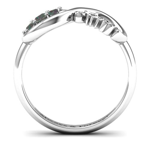 Aunt's Infinite Love Ring with Stones – Sterling Silver with Alexandrite