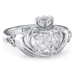 Caged Hearts Celtic Claddagh Ring