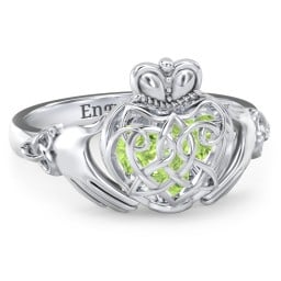Caged Hearts Celtic Claddagh Ring