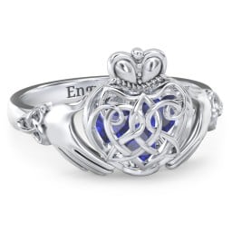 Caged Hearts Celtic Claddagh Ring