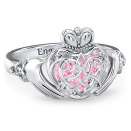 Caged Hearts Celtic Claddagh Ring