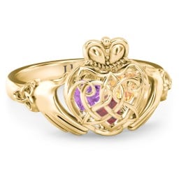 Caged Hearts Celtic Claddagh Ring