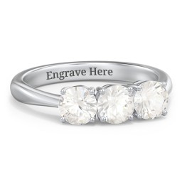 Radiant Trinity Ring in 925 Sterling Silver with Cubic Zirconia